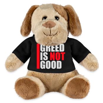 Greed Is Not Good Antikapitalismus Aussage Protest - MiniFeet® Hund Helge - Schwarz - Vorne