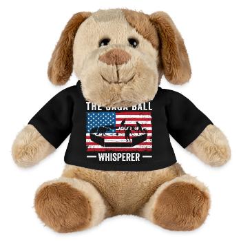 Gaga Ball Whisperer USA-Flagge - MiniFeet® Hund Helge - Schwarz - Vorne