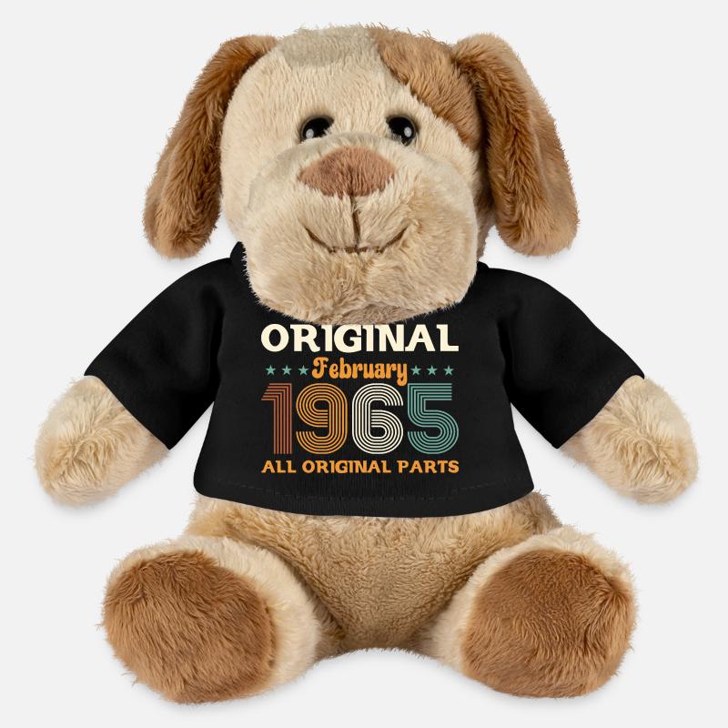 60. Geburtstag Geschenk Mann Original Februar 1965 - MiniFeet® Hund Helge - Schwarz