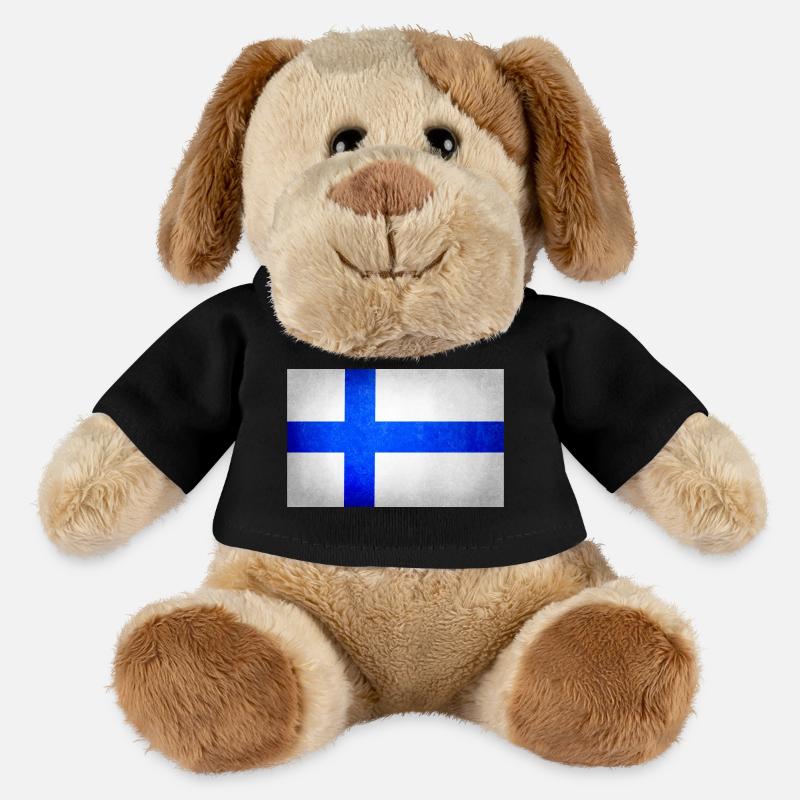 Drapeau de la Finlande, drapeau de la Finlande - Chien en peluche Helge MiniFeet® - noir