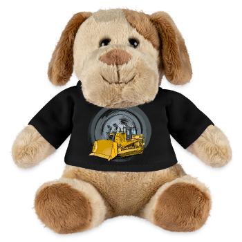 Bulldozer, Planierraupe, Kettenräumer - MiniFeet® Hund Helge - Schwarz - Vorne