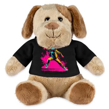 Breakdancer des années 90 - Chien en peluche Helge MiniFeet® - noir - Devant