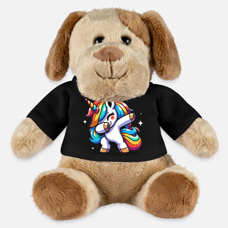 Dabbing Einhorn – Farbenfrohes, Lustiges Design - MiniFeet® Hund Helge - Schwarz