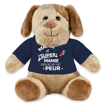 Maman Super Héroïne Affichette - Chien en peluche Helge MiniFeet® - bleu marine - Devant