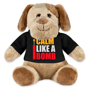 Calme comme une bombe Paradoxe Ironie Humour Blague explosive - Chien en peluche Helge MiniFeet® - noir - Devant