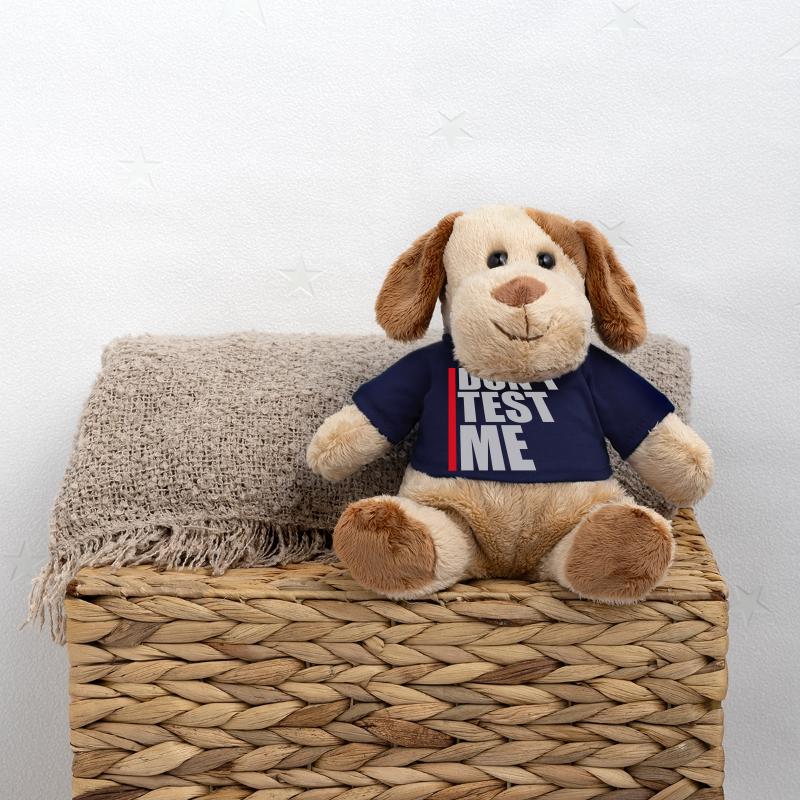 Ne me teste pas coquine, citation drôle de logo Chien en peluche Helge MiniFeet®