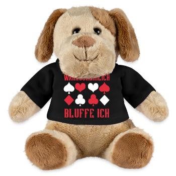 Poker, probablement que je bluffe - Chien en peluche Helge MiniFeet® - noir - Devant