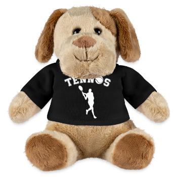 Tennis Silhouette with Ball - Retro Font - MiniFeet® Dog Helge - black - Front
