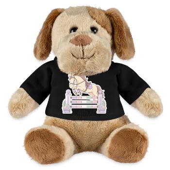 Pastellpferd beim Hindernis-Sprung - MiniFeet® Hund Helge - Schwarz - Vorne