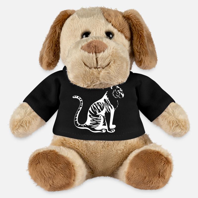 Eleganter Tiger Silhouette Design - MiniFeet® Hund Helge - Schwarz