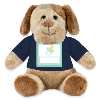 Baby Vorlage personalisieren selbst gestalten - MiniFeet® Hund Helge - French Navy - Vorne