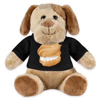 Illustration eines mit Sahne gefüllten Windbeutel - MiniFeet® Hund Helge - Schwarz - Vorne