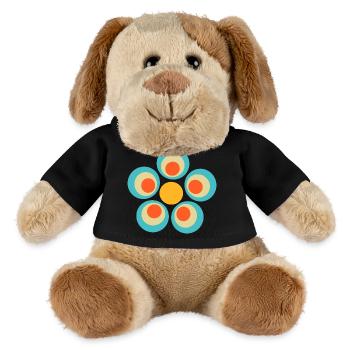 des années 70 motif de fleur - Chien en peluche Helge MiniFeet® - noir - Devant