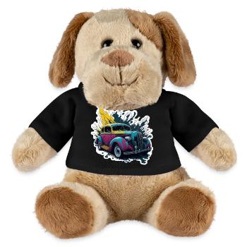 Farbiger Oldtimer Spritzer - MiniFeet® Hund Helge - Schwarz - Vorne