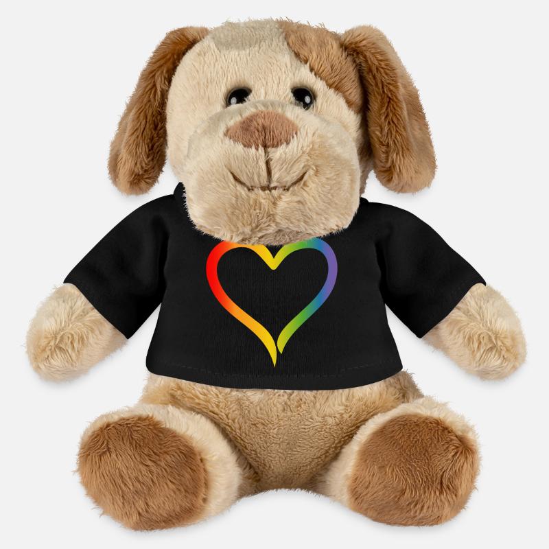 Regenbogen Herz LGBT lgbt tshirt - MiniFeet® Hund Helge - Schwarz