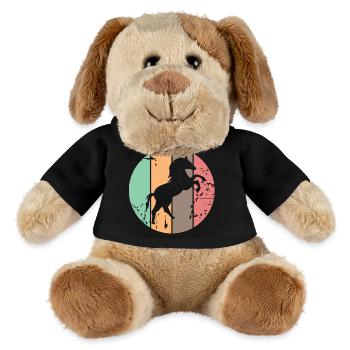 retro Farben Pferd Galopp Tiere Illustration icon - MiniFeet® Hund Helge - Schwarz - Vorne