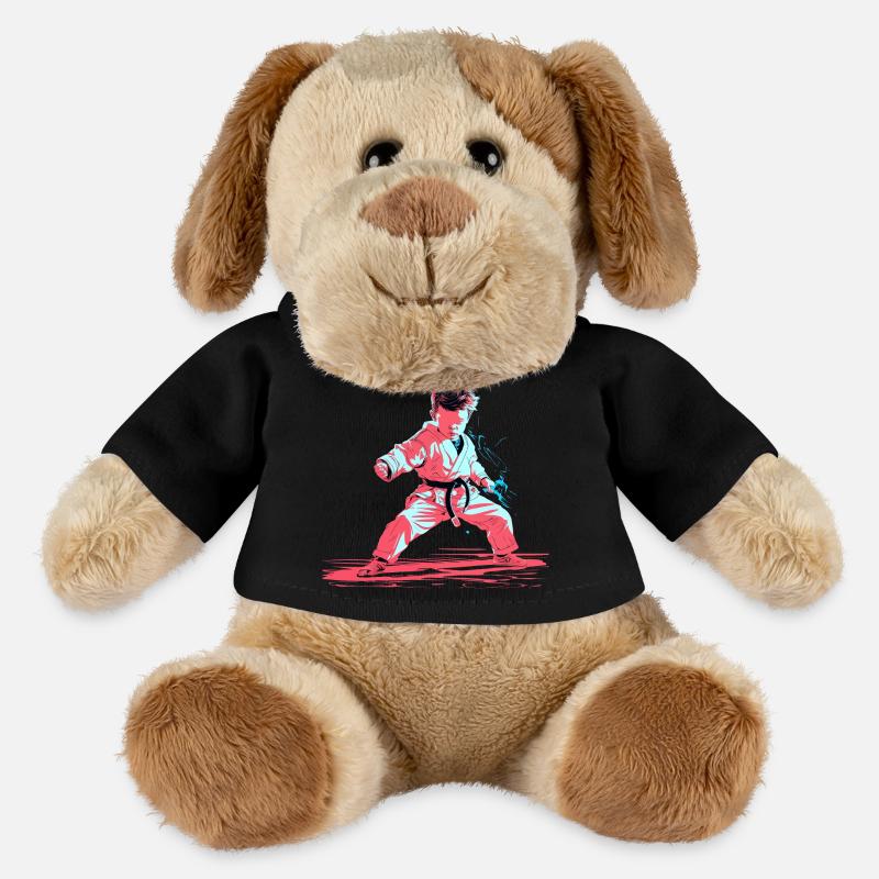 Karate Junge Synthwave - MiniFeet® Hund Helge - Schwarz