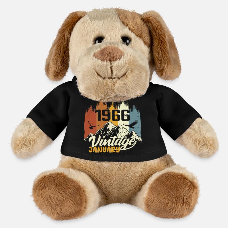 Geburtstag Januar 1966 - Geschenk Januar 1966 - MiniFeet® Hund Helge - Schwarz