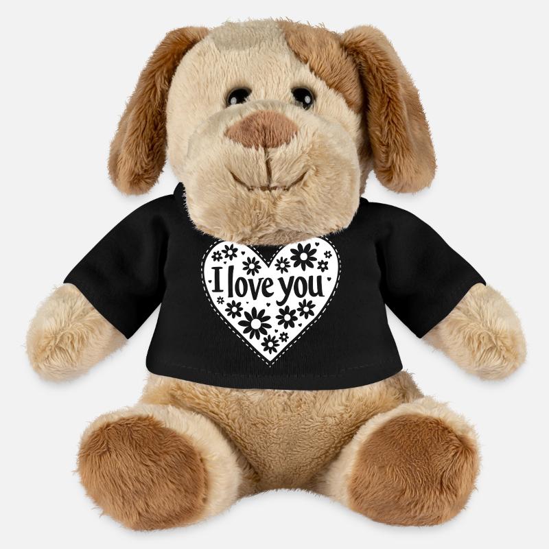 Ich liebe dich, Weiß - MiniFeet® Hund Helge - Schwarz