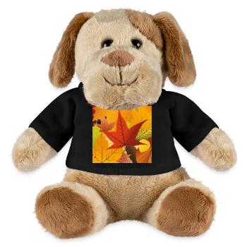 Feuilles d’automne - Chien en peluche Helge MiniFeet® - noir - Devant