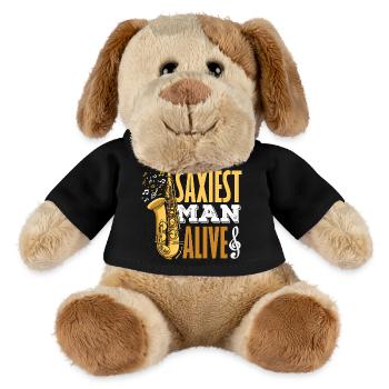 Sax Saxophon Lustige Saxophonisten Männer - MiniFeet® Hund Helge - Schwarz - Vorne