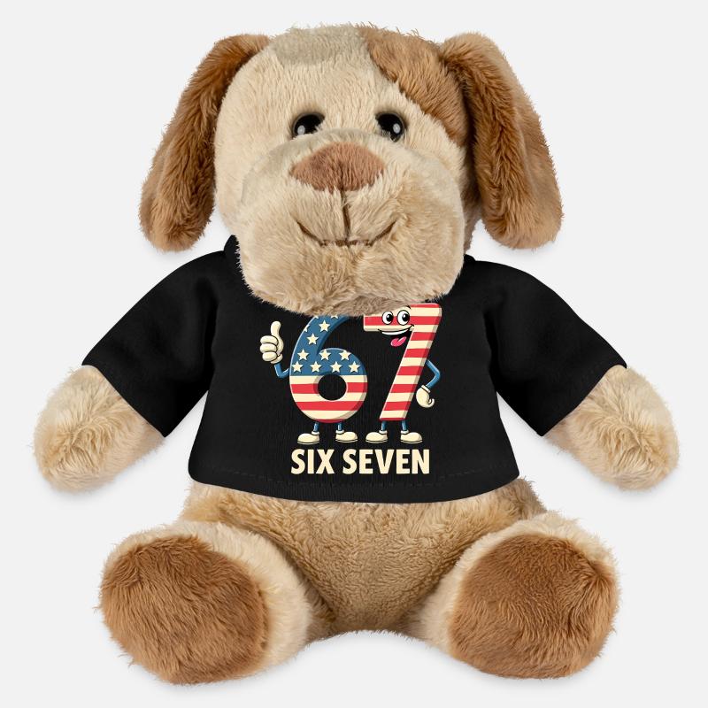 US Flag 67 Memes Six Seven - MiniFeet® Hund Helge - Schwarz