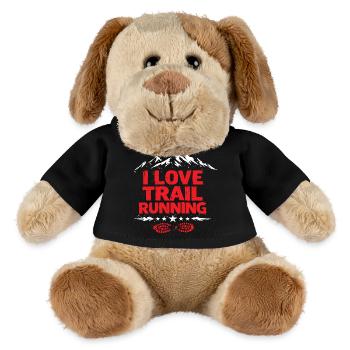 J’adore le trail running - Chien en peluche Helge MiniFeet® - noir - Devant
