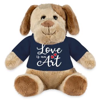 L’amour est de l’art – L’art du cœur - Chien en peluche Helge MiniFeet® - bleu marine - Devant