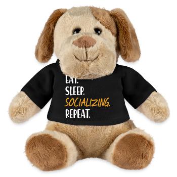 EAT SLEEP SOCIALIZING Be sociable Networking - MiniFeet® Dog Helge - black - Front