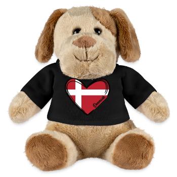Denmark - Heart - Dänemark Herz - MiniFeet® Hund Helge - Schwarz - Vorne