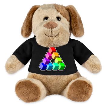 Dreieckige farbige Würfel - MiniFeet® Hund Helge - Schwarz - Vorne