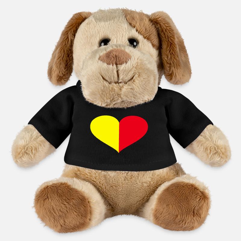 Heart beats yellow red - MiniFeet® Dog Helge - black