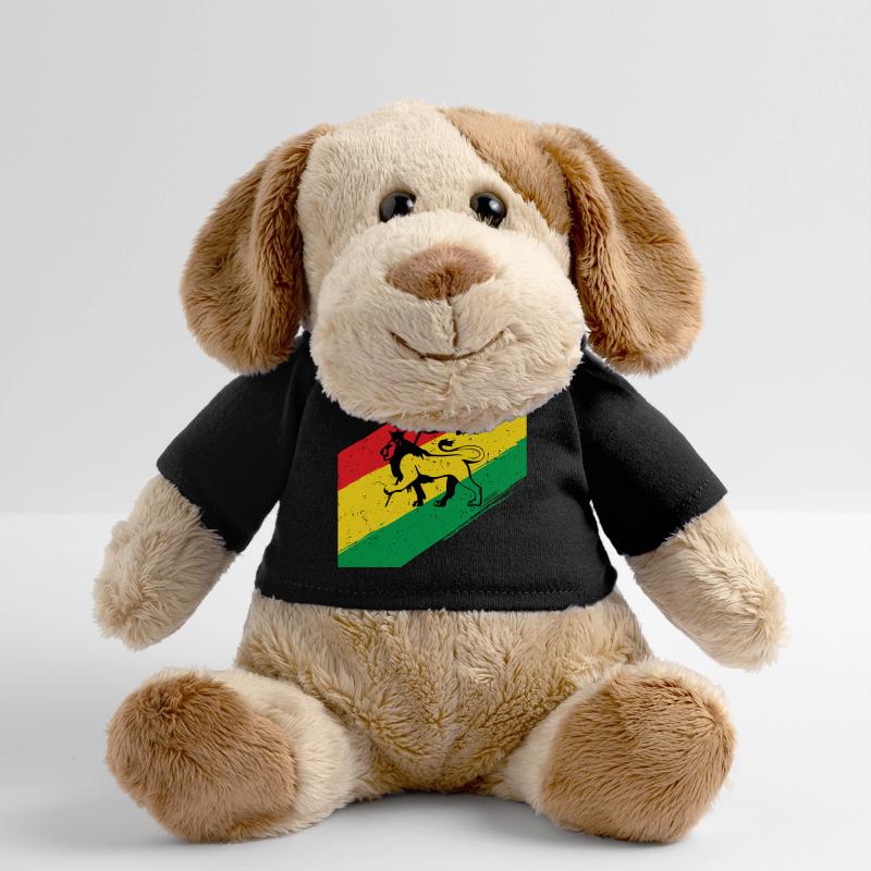 Lion rasta devant un drapeau tricolore Chien en peluche Helge MiniFeet®