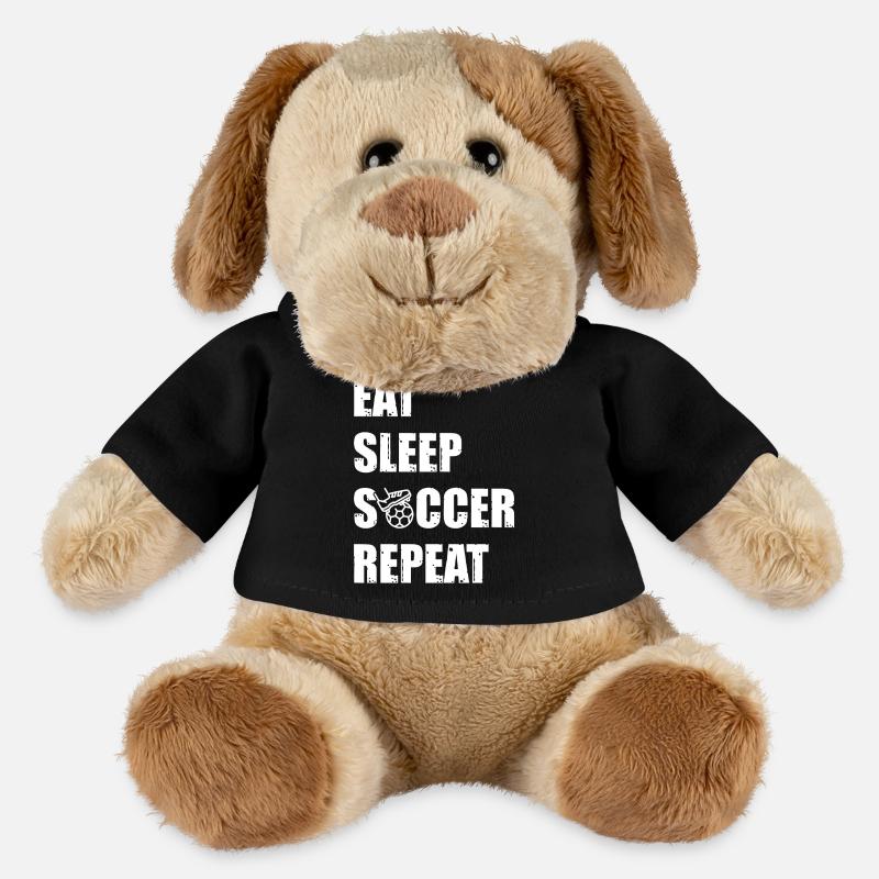Eat. Sleep. Soccer. Repeat. - MiniFeet® Hund Helge - Schwarz