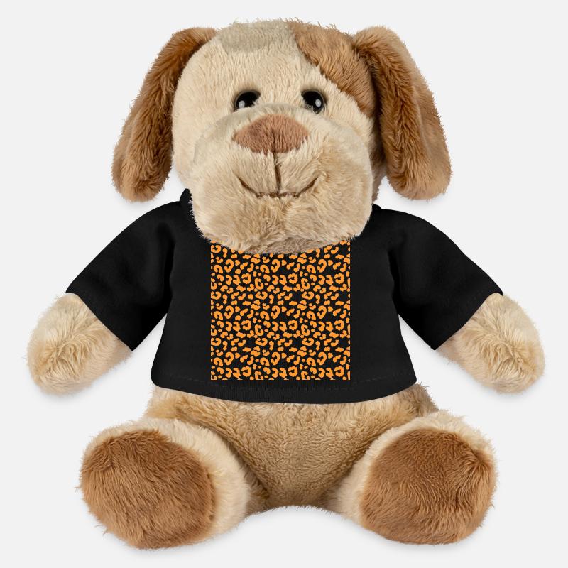 Leopard Muster Muster in Orange auf Schwarz - MiniFeet® Hund Helge - Schwarz