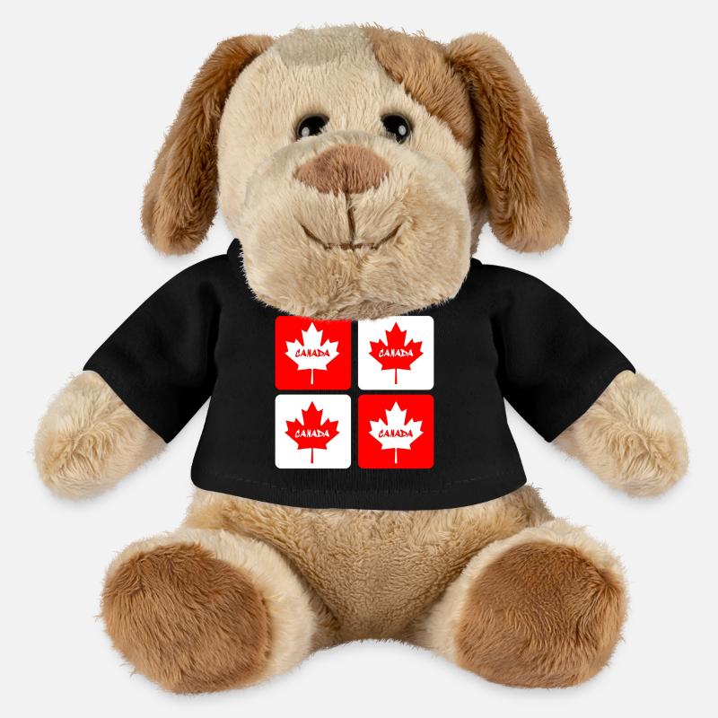 Drapeaux en feuille d'érable du Canada - Chien en peluche Helge MiniFeet® - noir