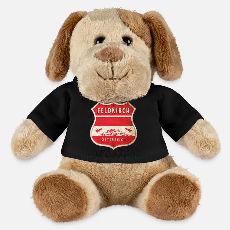 Feldkirch Österreich Wappen Flaggen Design - MiniFeet® Hund Helge - Schwarz