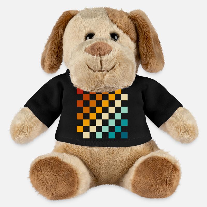Retro chessboard - MiniFeet® Dog Helge - black