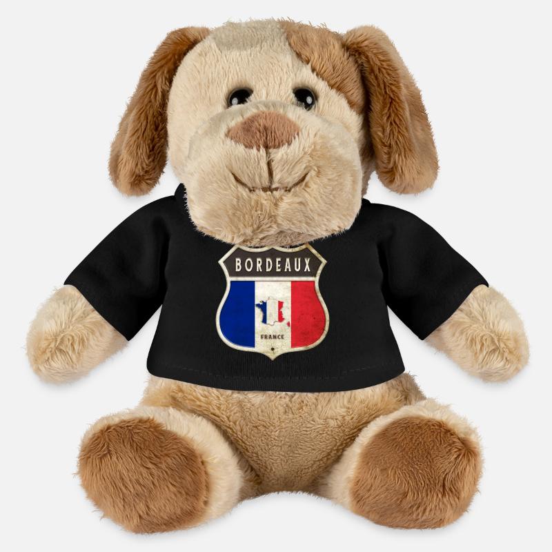 Bordeaux Frankreich Wappen Flaggen Design - MiniFeet® Hund Helge - Schwarz