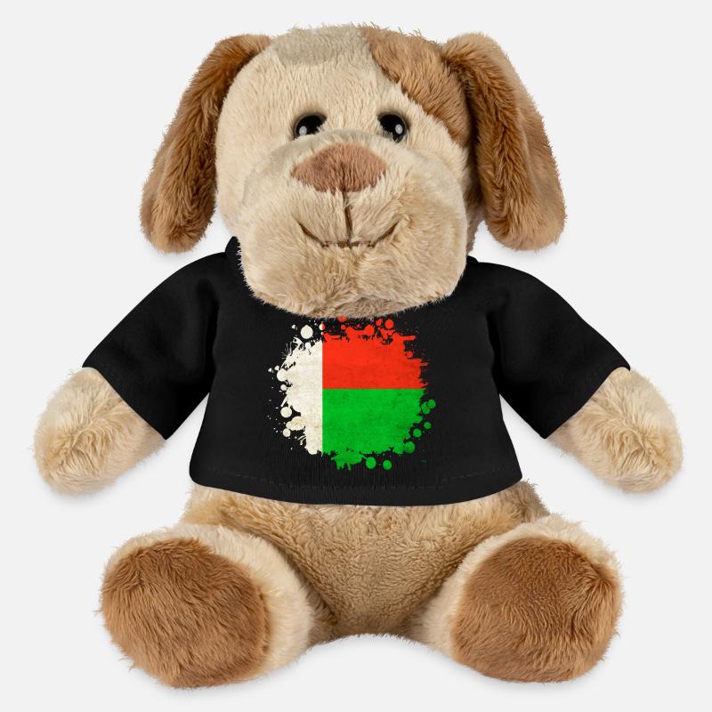 Blob de drapeaux de Madagascar - Chien en peluche Helge MiniFeet® - noir