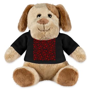 Rote Sternenmuster auf schwarzem Hintergrund - MiniFeet® Hund Helge - Schwarz - Vorne