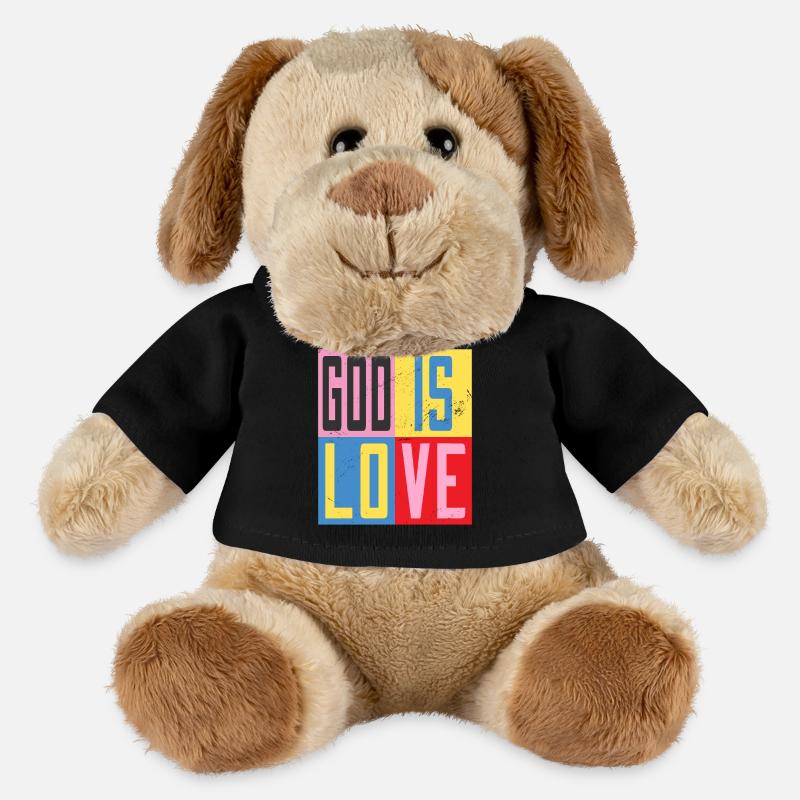 Dieu est amour - Chien en peluche Helge MiniFeet® - noir