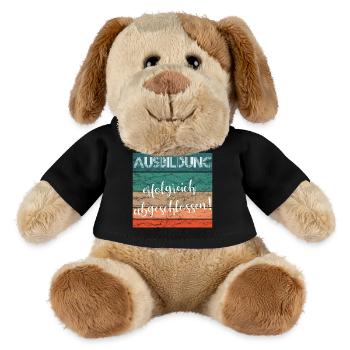 Ausbildung erfolgreich abgeschlossen Lehre retro - MiniFeet® Hund Helge - Schwarz - Vorne