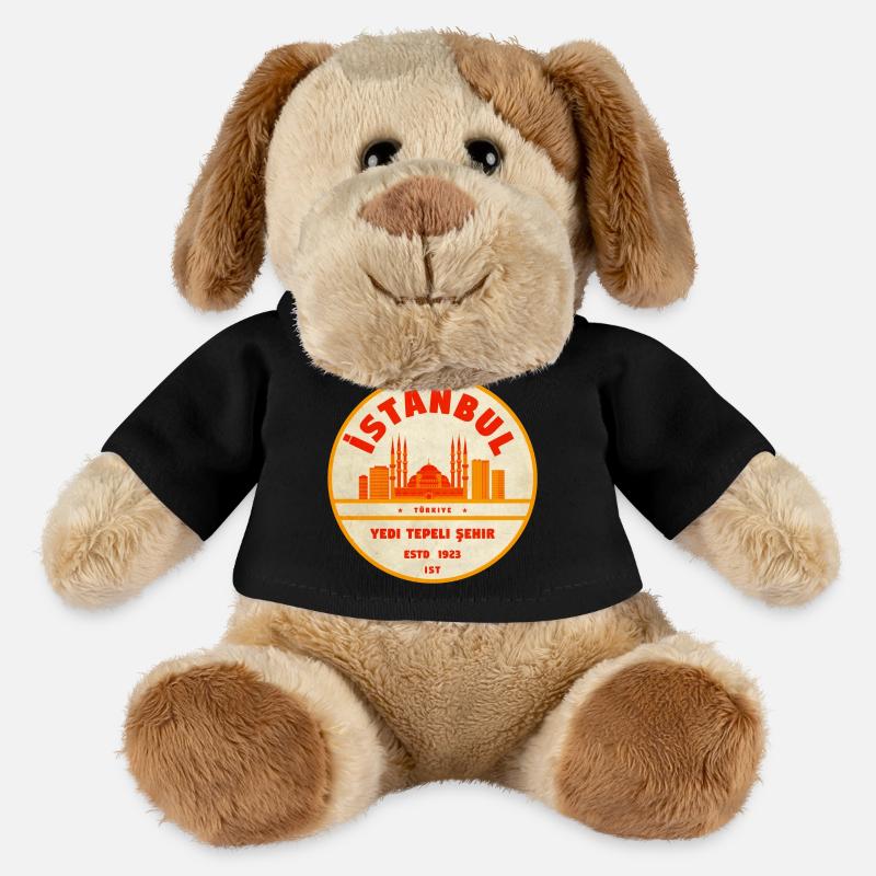 Istanbul Skyline Retro-Abzeichen - MiniFeet® Hund Helge - Schwarz