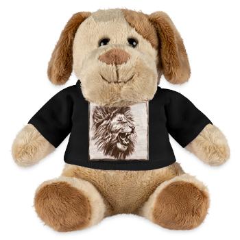 Löwenkopf Profil – majestätische Löwenzeichnung - MiniFeet® Hund Helge - Schwarz - Vorne