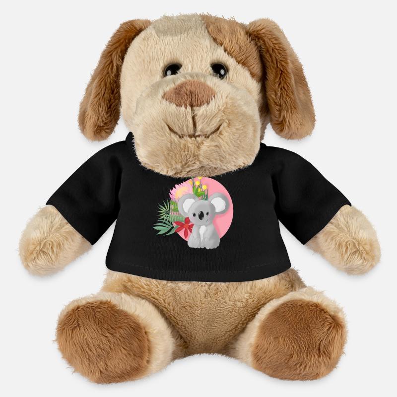 Süßer Koala mit Blumenkranz - MiniFeet® Hund Helge - Schwarz