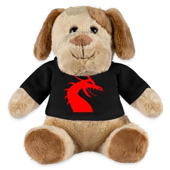 Rote Drachenkopf Silhouette - MiniFeet® Hund Helge - Schwarz - Vorne