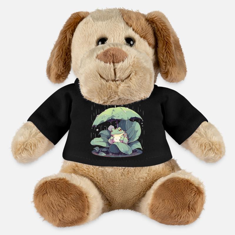 Frosch unter dem Schirm zwischen den Blättern - MiniFeet® Hund Helge - Schwarz