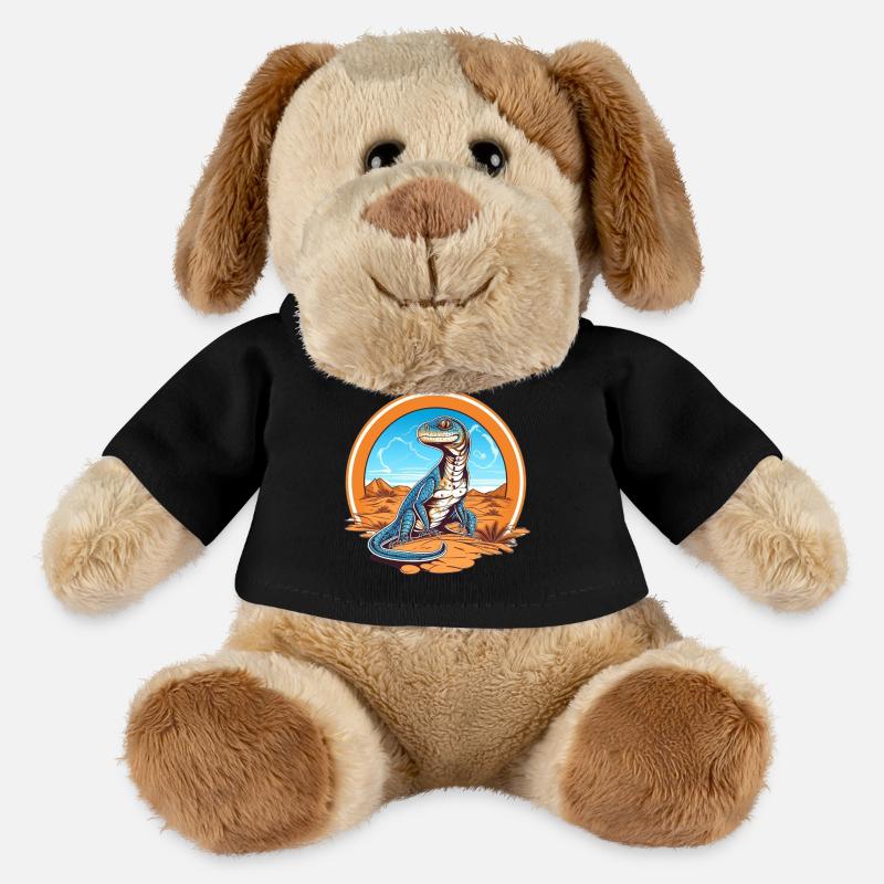 lézard dans la conception de paysage désertique - Chien en peluche Helge MiniFeet® - noir