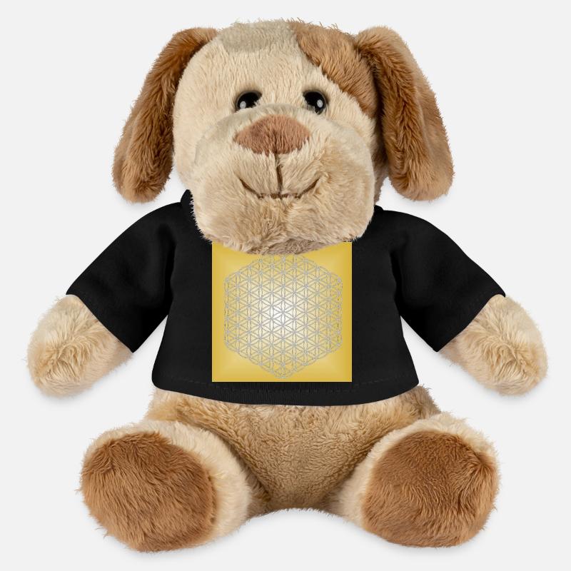 Blume des Lebens silber - 5. Dimension - MiniFeet® Hund Helge - Schwarz
